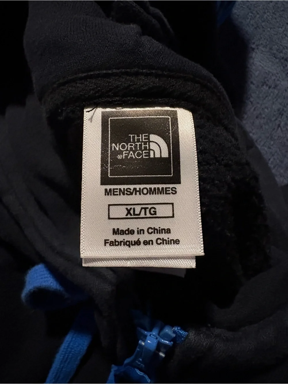 The North Face Black Hoodie with Light Blue Trim